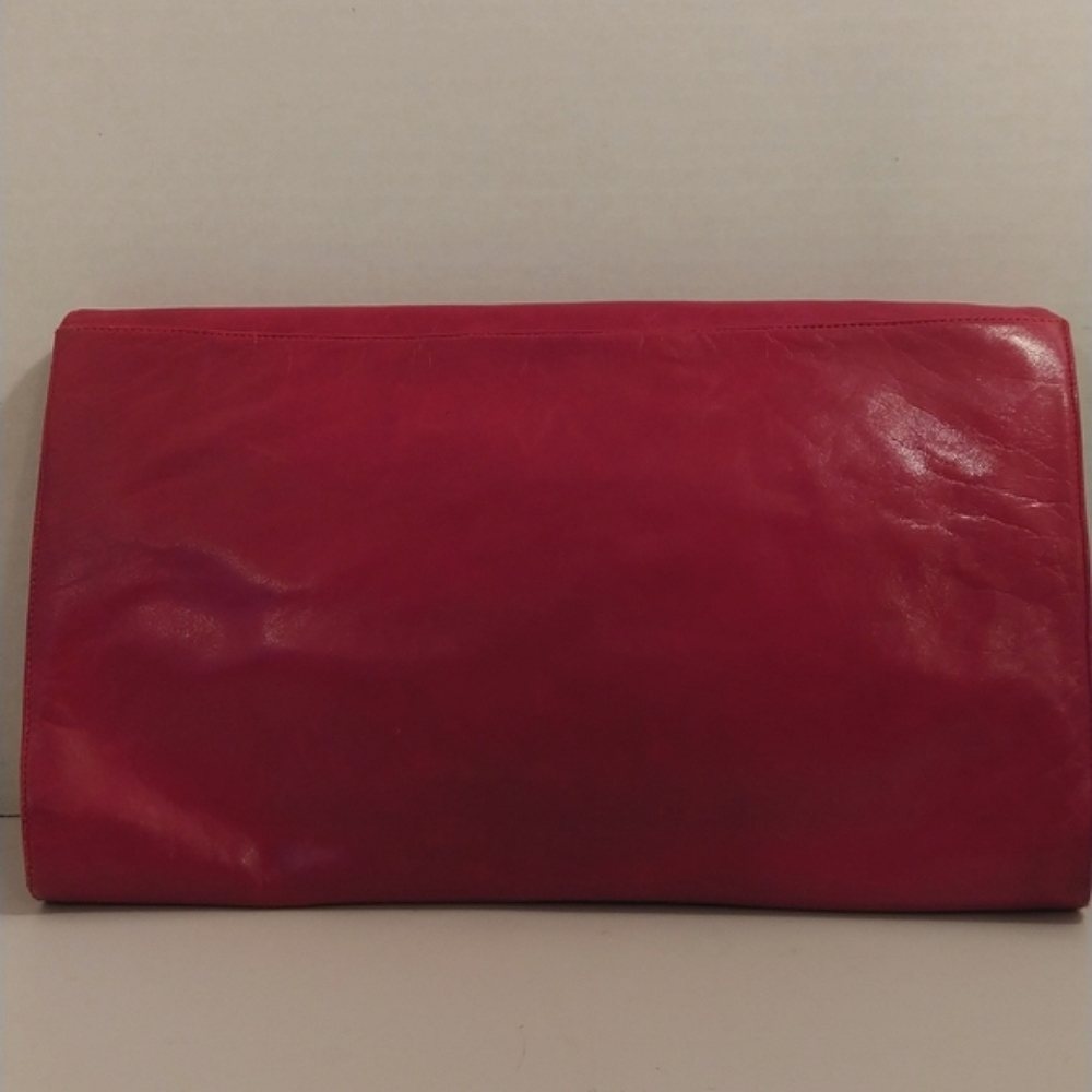 " VINTAGE" red leather clutch - Picture 4 of 9
